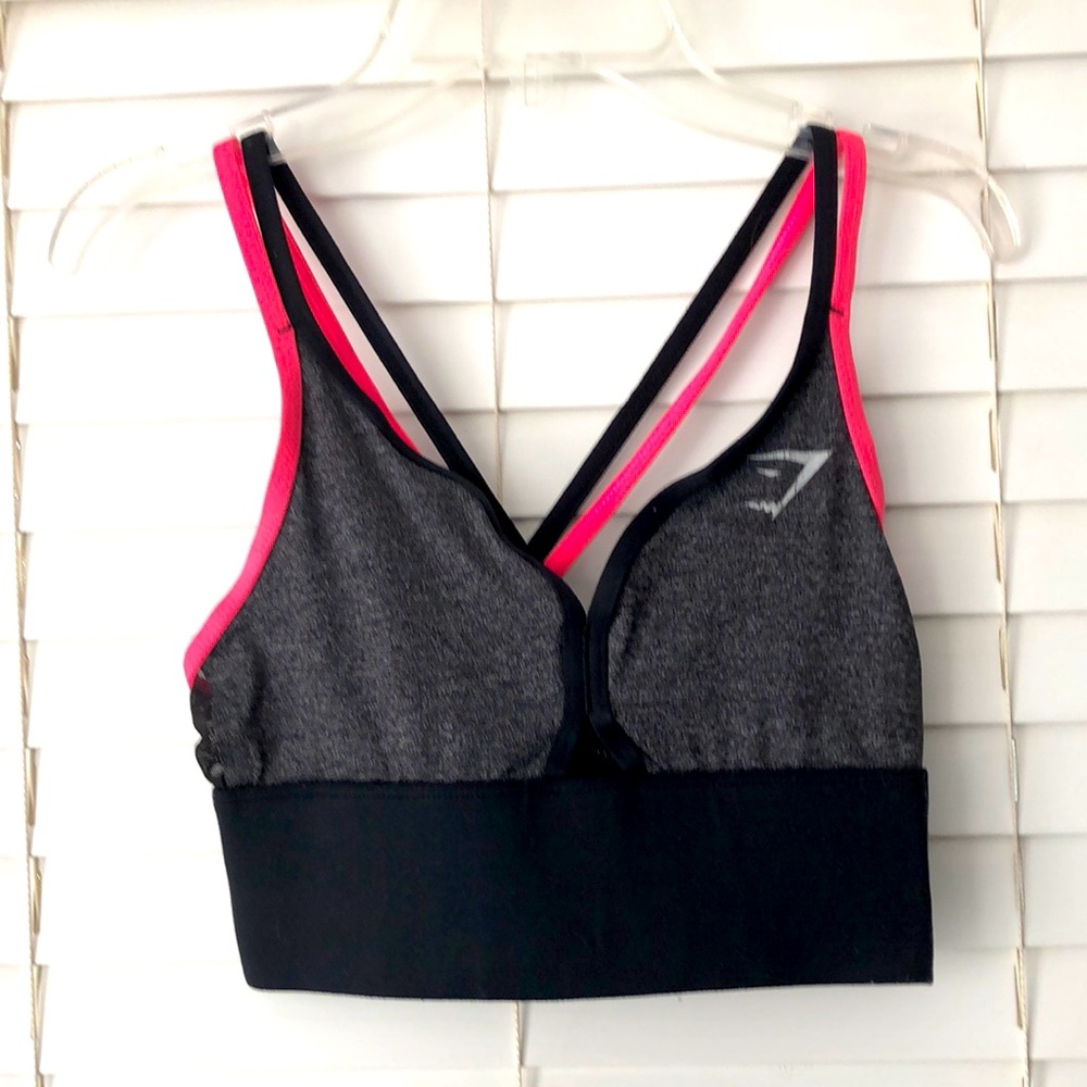 Gymshark Sports Bralette Top Balance Dry Gray Pink SZ XS